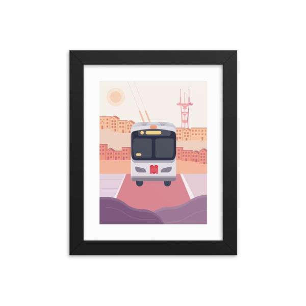 San Francisco Bus Print (Framed)