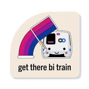 Get There Bi Train Sticker: BART