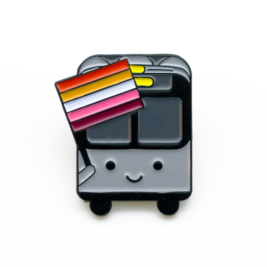 Bus with Lesbian Flag Pin