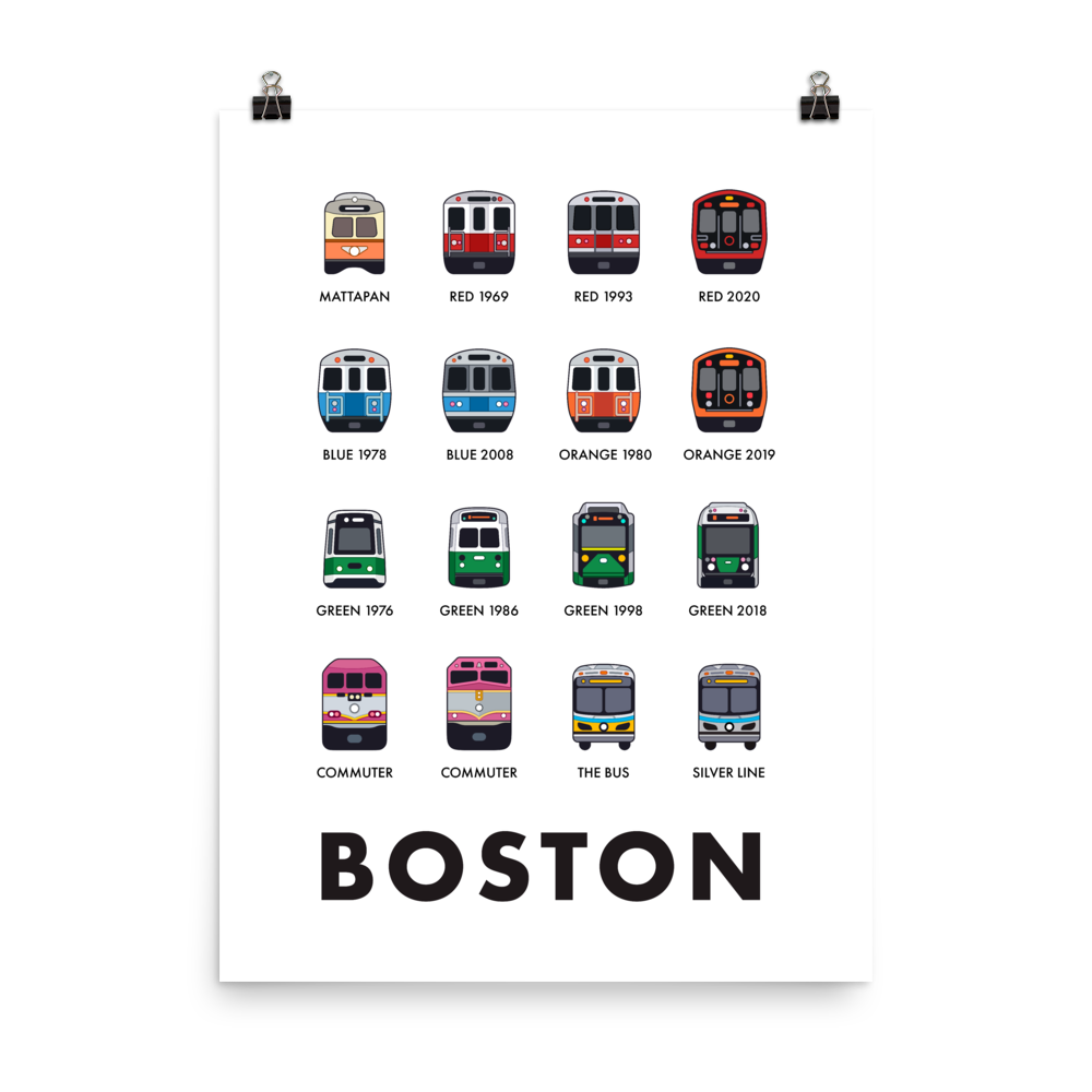 Boston Transit Fleet 18x24 Print