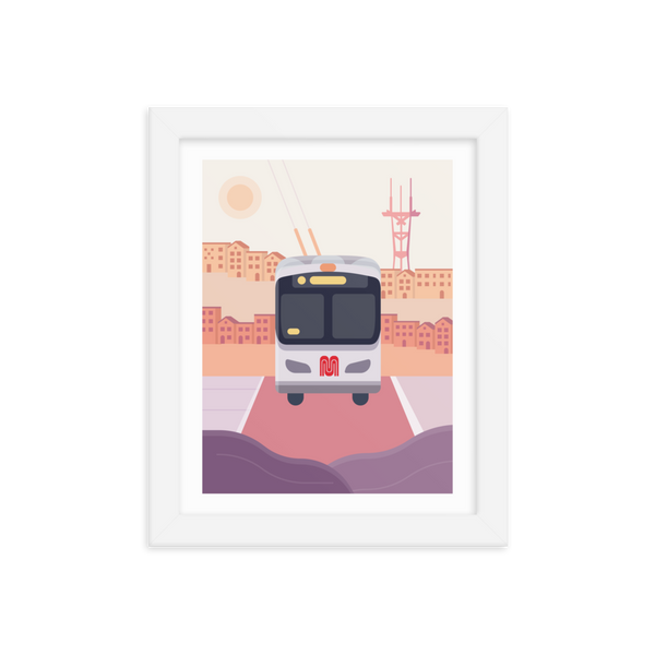 San Francisco Bus Print (Framed)