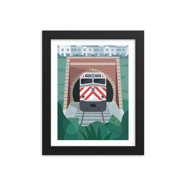 Caltrain Tunnel Print (Framed)