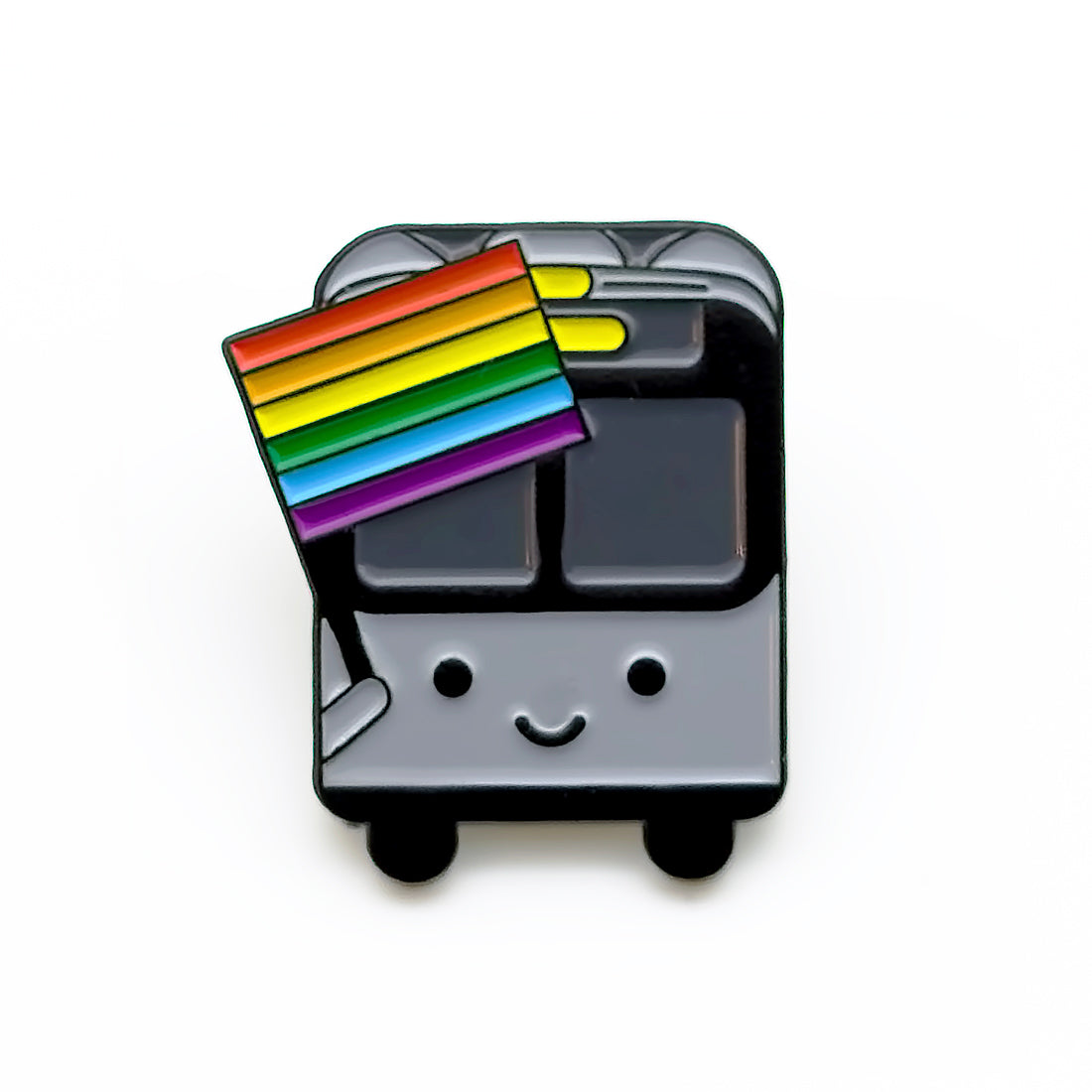 Bus with Rainbow Flag Pin