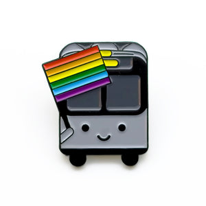 Bus with Rainbow Flag Pin